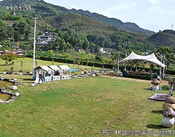重庆某露营地使用开宁4K高清慢直播摄像机进行抖音直播